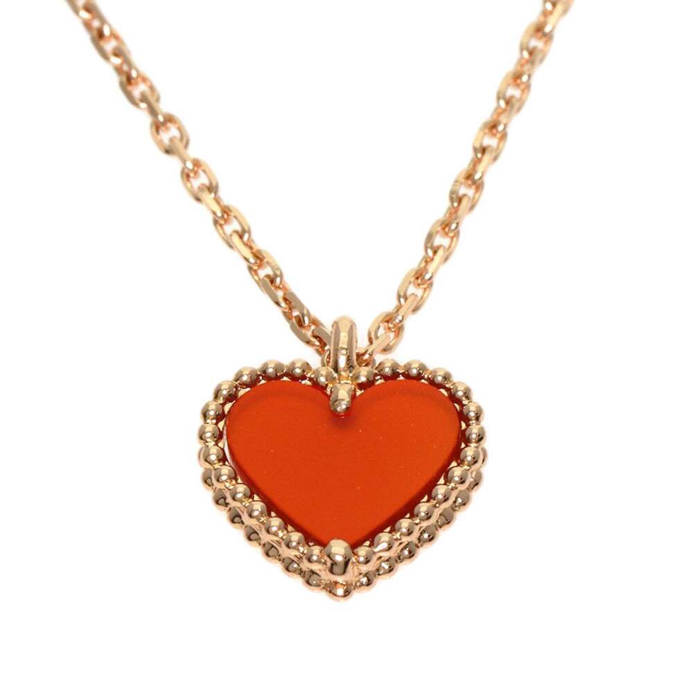 Van Cleef & Arpels Sweet Heart Carnelian Necklace in 18K Pink Gold for Women - Picture 4 of 5